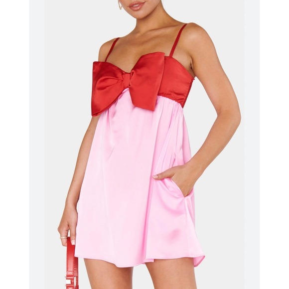 Show Me Your MuMu Dresses & Skirts - Show me your mumu pink red dress size small EUC